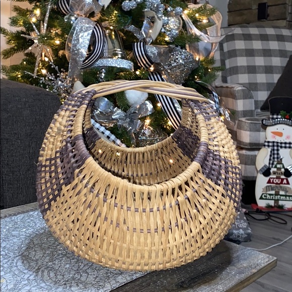 Vintage wicker basket. Boho decor